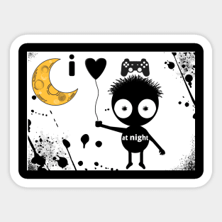 I love game at night Sticker